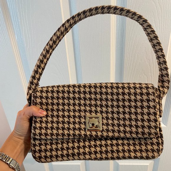 12th Tribe Houndstooth Mini Bag in Black and Cream - Picture 1 of 4